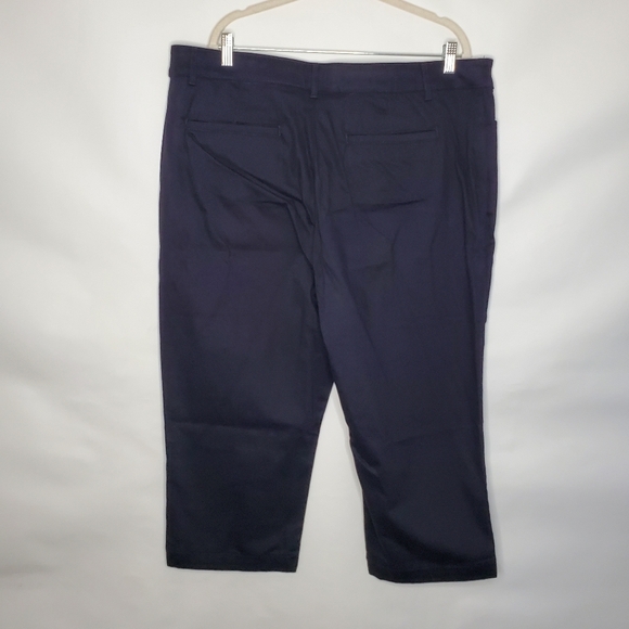 NEW Black Mid-Rise Capri Pants Size 20 TALL Easy Fit Pockets Stretch Soft Cotton - Picture 5 of 15